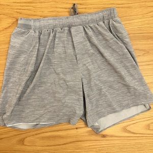 Lululemon Grey Lined Surge Short 6” large